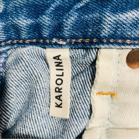 GRLFND SZ 28 Karolina Button Fly Distressed Raw Hem Light Wash Jeans - Picture 14 of 16